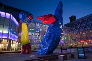Modern art Collection: Sculpture of Joan Miro in La Defense, the main business district in Paris, France
