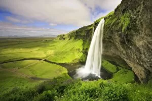 Waterfall art Poster Print Collection: Seljalandfoss Waterfall, South Coast, Iceland
