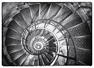 Spiral Mouse Mat Collection: A spiral staircase inside Arc de Triomphe, Paris, France