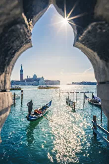 Urban cityscapes Canvas Print Collection: St Marks waterfront and San Giorgio Maggiore, Venice, Veneto, Italy