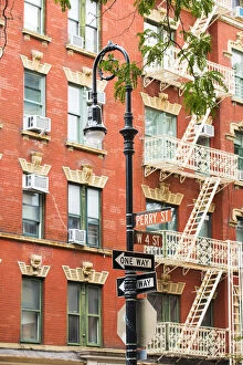 Unites States Of America Collection: Street lamp and fire escapes in Greenwich village, New York, USA