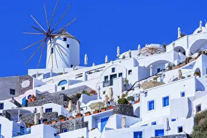 Traditional Windmill Collection: Traditional windmill, Oia, Santorini, Cyclades Islands, Greece