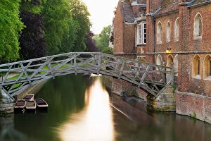 Western European Collection: UK, England, Cambridge, Queens College, The Mathematical Bridge over River Cam