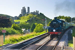 Forts Collection: UK, England, Dorset, Corfe Castle and station on the Swanage Railway
