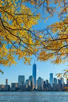 Fall Foliage Collection: USA, New York, Manhattan, Lower Manhattan and World Trade Center, Freedom Tower