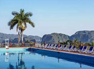 Swimming Pool Collection: View over Swimming Pool at Horizontes Los Jazmines Hotel towards Vinales Valley