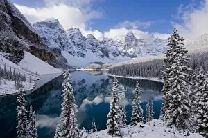Canadian Rocky Mountain Parks Photo Mug Collection: Wenkchemna Peaks (Ten Peaks) & Moraine lake