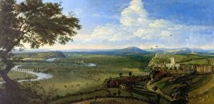 Waterfall and river artworks Jigsaw Puzzle Collection: View of Nottingham from the East - Jan Siberechts (attributed to)