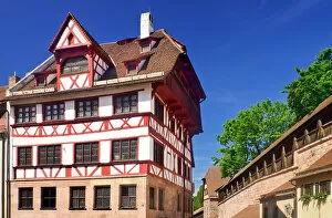 Renaissance art Fine Art Print Collection: Germany, Bavaria, Nuremberg, Albrecht Durer Haus, Home of the German Renaissance artist with city