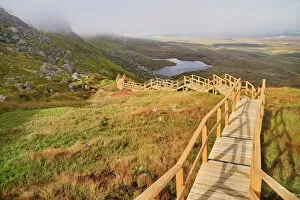High Collection: Ireland, County Fermanagh, Cuilcagh Mountain Park, Legnabrocky Trail to summit of Cuilcagh Mountain
