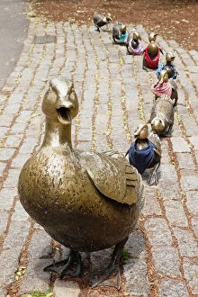 Generations Collection: Make way for ducklings sculpture by Nancy Schon, Boston Public Garden, Boston