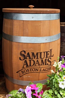 Food & Markets Collection: Replica Samuel Adams beer barrel, Boston, Massachusetts, USA