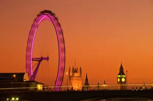 London Eye Photo Mug Collection: UK, London, Houses of Parliament, Big Ben and London Eye