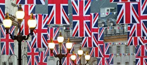 Regent Street Collection: UK. London. Regent Street. Union Jack decorations for Royal Wedding