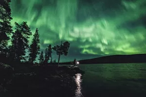 New Photographic Print Collection: The Aurora Borealis (Northern Lights) is seen in the sky in Ivalo of Lapland