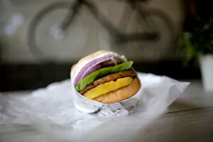New Photographic Print Collection: Illustration photo of a Veganburg vegan hamburger