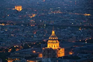 France Metal Print Collection: The Invalides and the Arc de Triomphe are seen in an aerial view during the traditional