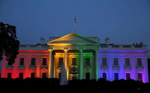 Rainbows Collection: The White House is illuminated in rainbow colors after todays historic Supreme Court