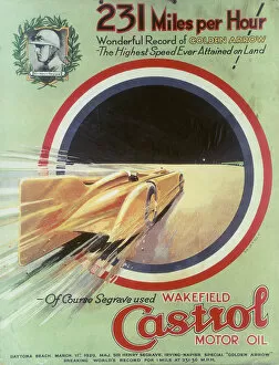 Latest Images Canvas Print Collection: 1929 Castol poster featuring Golden Arrow