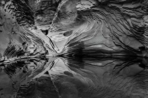Sandstone Collection: Abstract black and white reflection in North Canyon, Grand Canyon National Park, Arizona