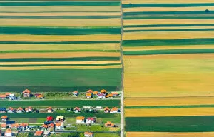 Serbia Photo Mug Collection: Aerial view of farmland, Belgrade, Serbia