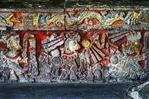 Aztec Empire Photo Mug Collection: Ancient Carvings Aztec Eagle Warriors Palace, Templo Mayor, Mexico City, Mexico