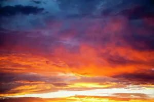 Colorful abstract art Collection: Colorful sunset blossoms across a New Mexico sky