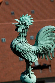 David Barnes Collection: Copper rooster on roof of Saint Vituss Cathedral in Prague Castle, Prague, Czech