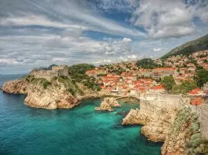 Related Images Collection: Croatia, Dubrovnik. Dubrovnik with the oceans edge