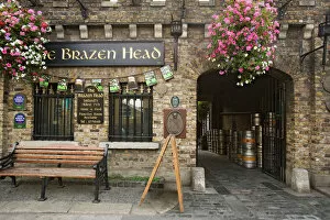 Window Collection: Europe, Ireland, Dublin. Exterior of Brazen Head pub, established in 1198 AD. Credit as