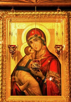 Gothic Architecture Collection: Golden Saint Barbara Icon Basilica Saint Michael Monastery Cathedral Kiev Ukraine