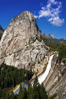 Majestic historic structures Jigsaw Puzzle Collection: Nevada Fall, Half Dome and Liberty Cap, Yosemite National Park, California