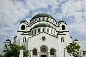 Churches Pillow Collection: SERBIA, Belgrade. Sveti Sava Orthodox Church (Worlds Biggest Orthodox Church)