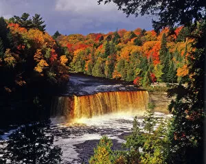 Related Images Metal Print Collection: Upper Tahquamenon Falls in autumn at Tahquamenon Falls State Park, Michigan, USA