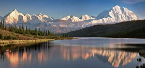 Sunset landscapes Metal Print Collection: USA Alaska Denali Mt. McKinley from Wonder Lake