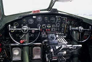 Plane Collection: USA, B-17 Bomber Aircraft, Cockpit, Salinas, California