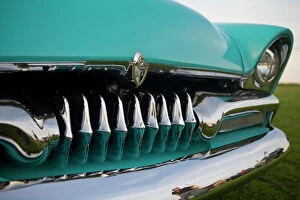 Shiny Collection: USA, Maine, Auburn. Detail of antique car grill at a car show