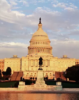 Large Format Collection: USA, Washington DC, Washington State Capitol building at dusk