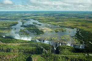 Waterfall Collection: Victoria Falls or Mosi-oa-Tunya (The Smoke that Thunders), and Zambezi River