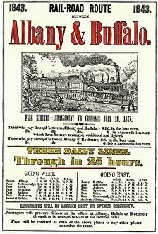 Advertisement Collection: Albany & Buffalo Railroad schedule, 1843