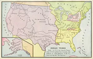 American Crow Poster Print Collection: American Indian tribe locations in 1715