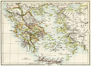 Maps Premium Framed Print Collection: Ancient Greece and its colonies around the Aegean