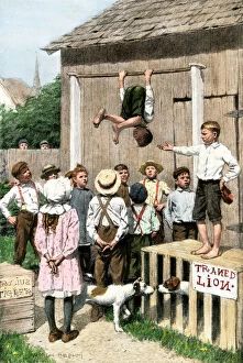 Gymnastics Collection: Backyard carnival, 1800s