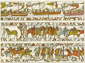 11th Century Collection: Bayeaux Tapestry portraying the Norman Conquest