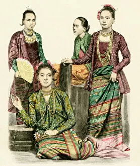 Burma Collection: Burmese womens native attire