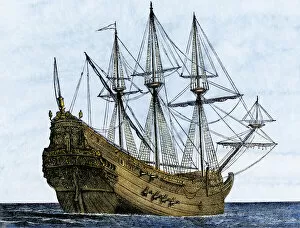 Genoa Pillow Collection: Carrack, a merchant ship of the late 1400s