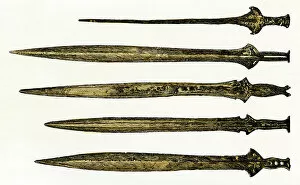 British history Canvas Print Collection: Celtic bronze swords