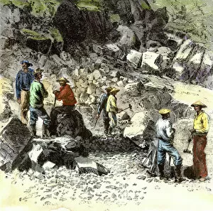 Central Pacific Railroad Collection: Chinese immigrants working on the transcontinental railroad