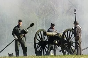 Confederate Collection: Civil War artillery reenactors, Shiloh battlefield TN