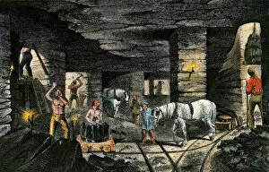 Fossil Fuel Collection: Coal mine in England, 1850s